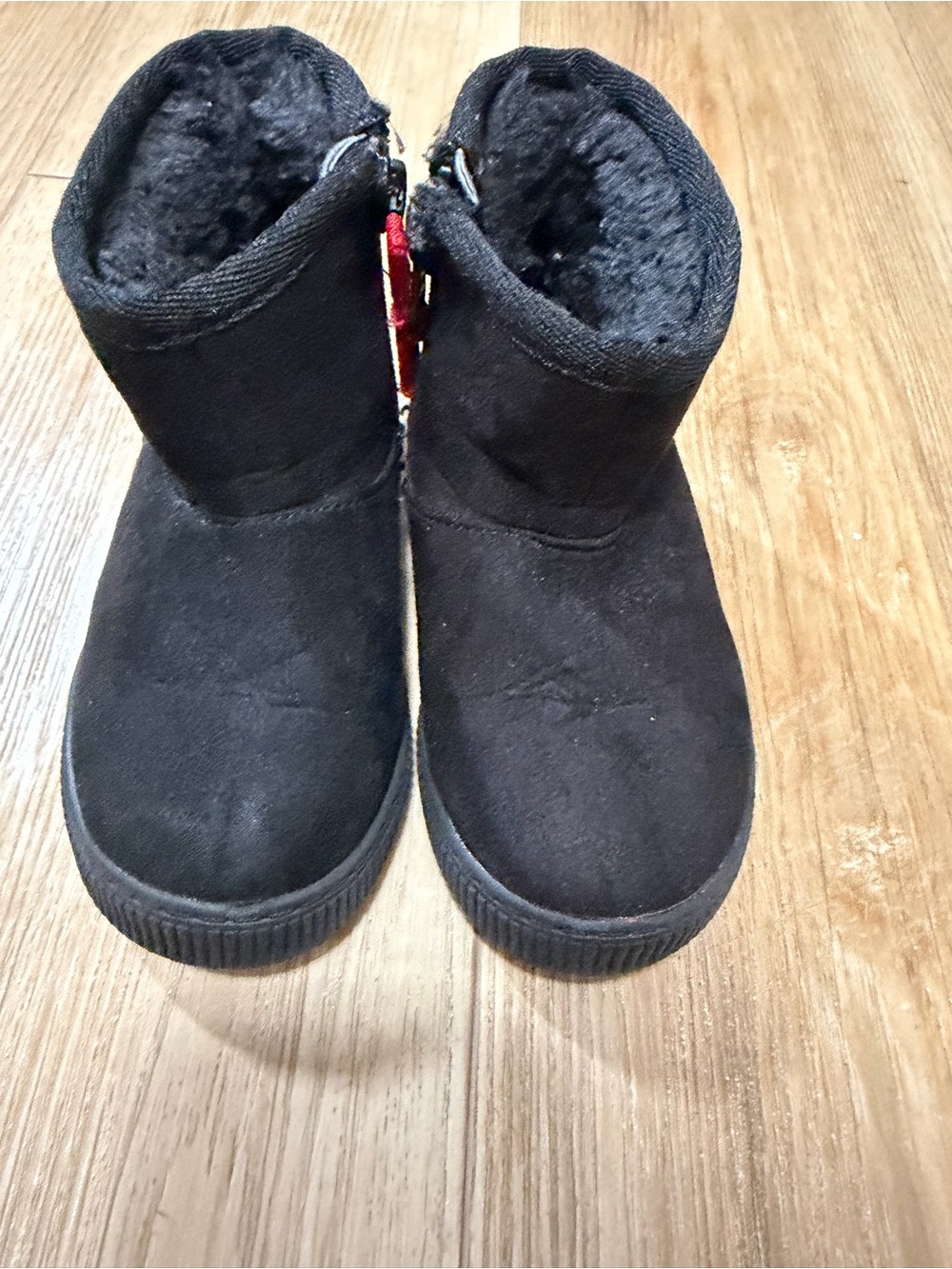 Cat & Jack Black Fleece-Lined Kids Zip Boots